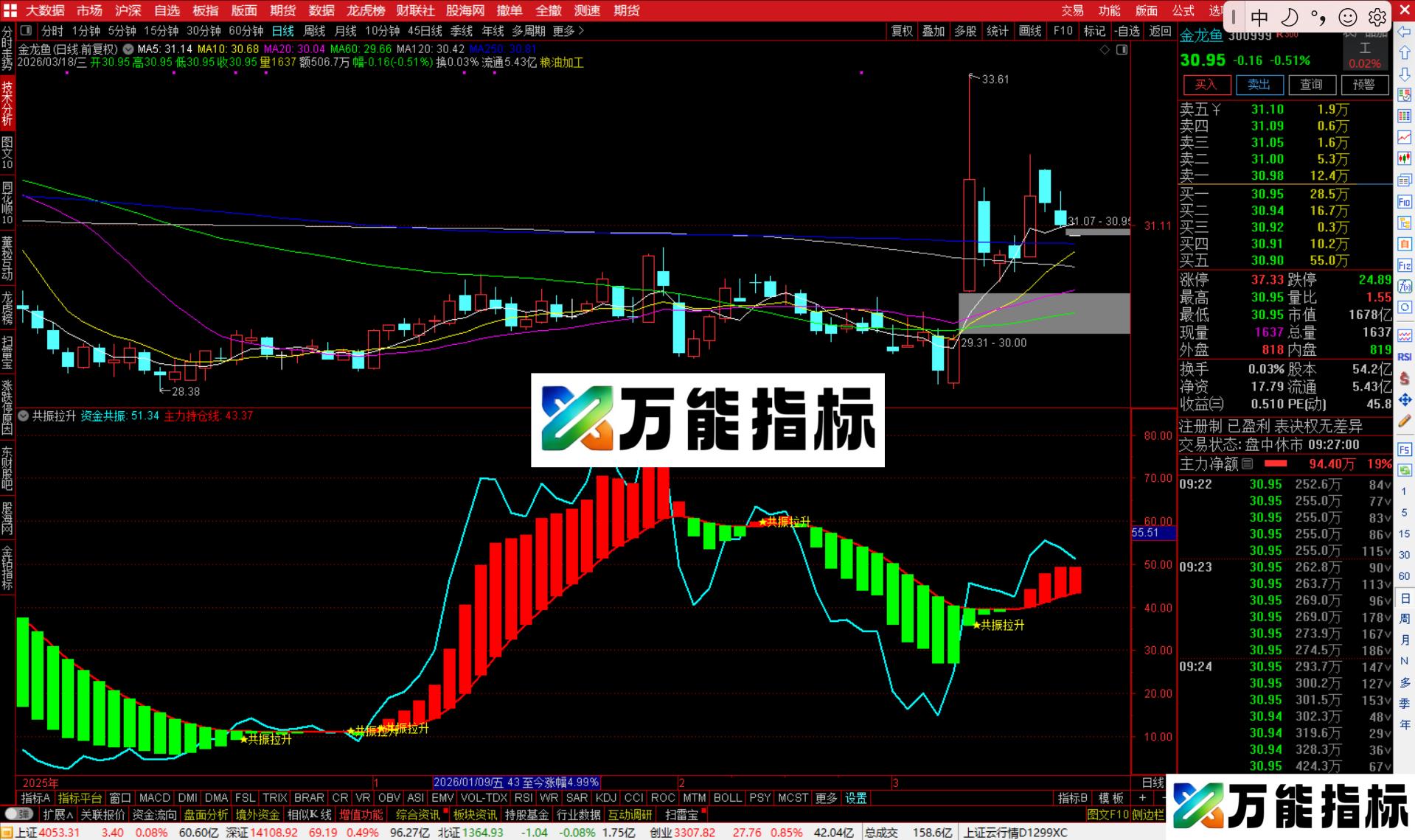 图片[4]-通达信共振拉升指标公式副图源码-万能指标公式