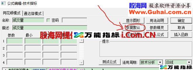 同花顺准确买卖成交量副图 源码 EA-万能指标公式