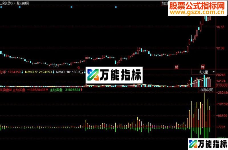 同花顺买卖盘副图源码 EA-万能指标公式