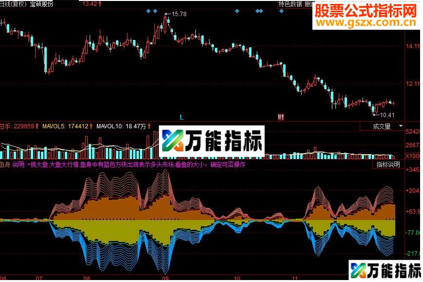 同花顺只吃鱼身副图源码