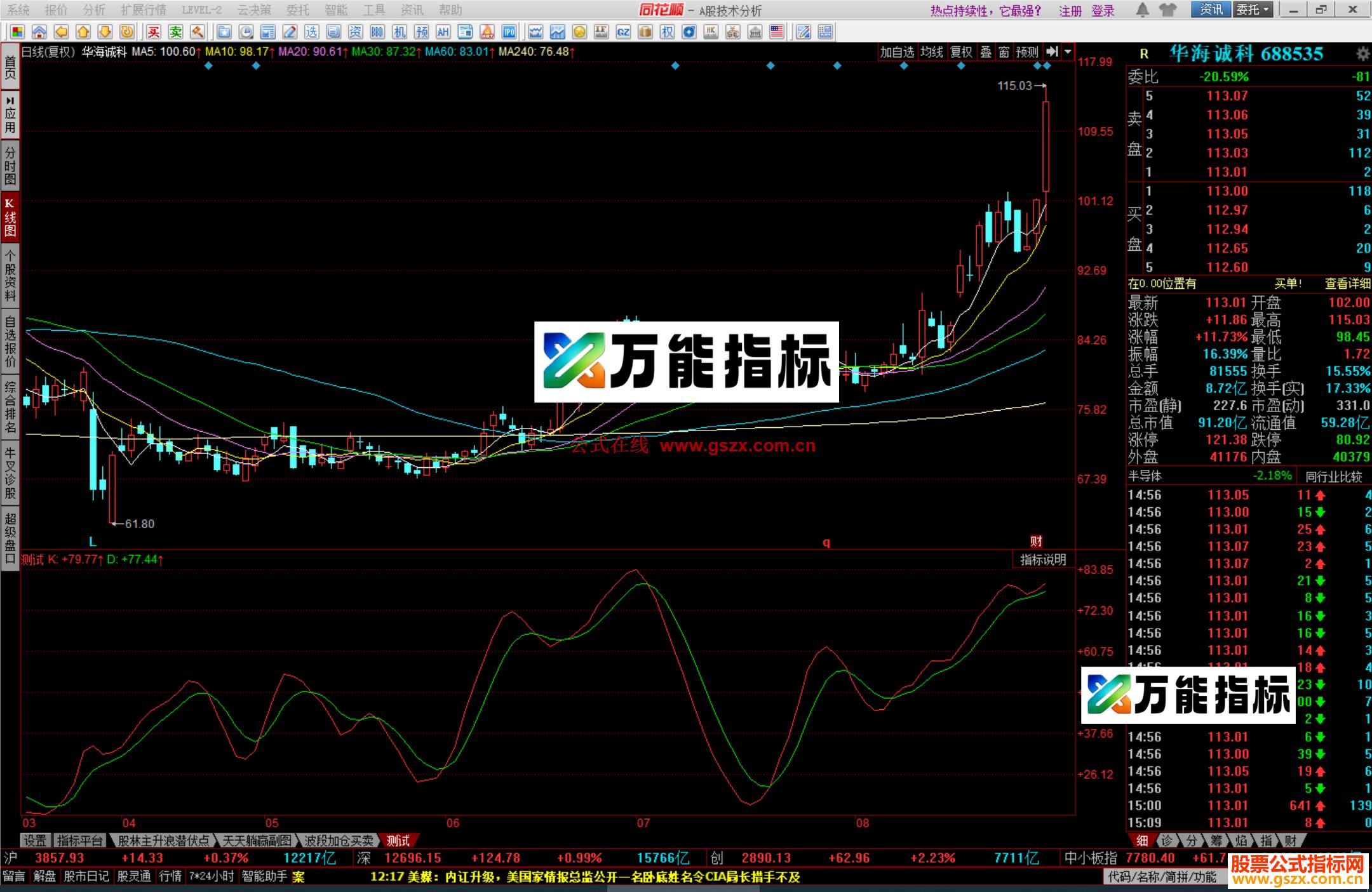 图片[1]-同花顺KD平滑指标公式副图源码 EA-万能指标公式