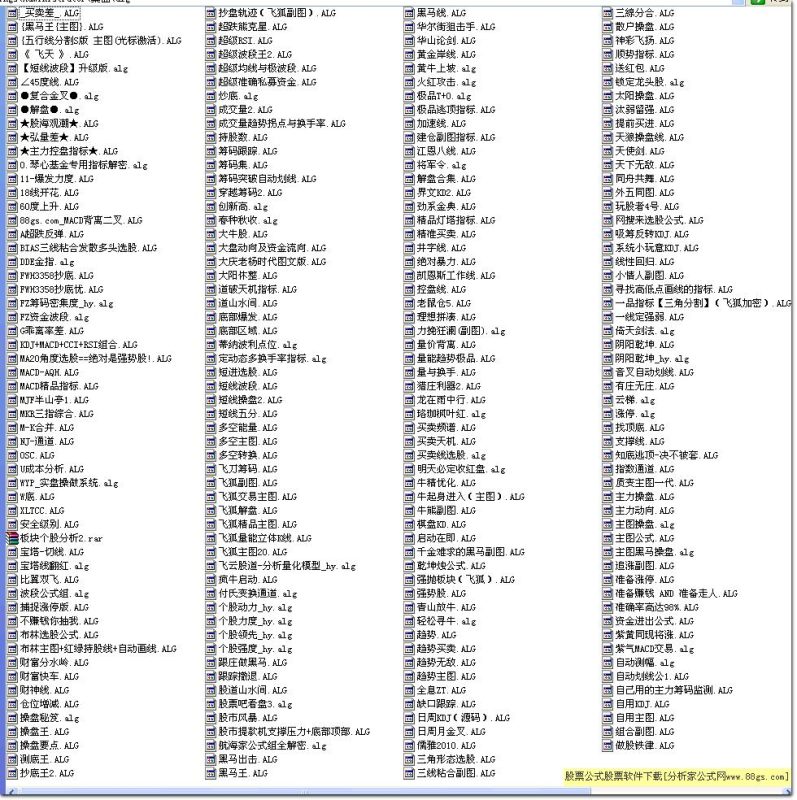 2009年8月收集飞狐公式220个打包下载（alg） EA-万能指标公式