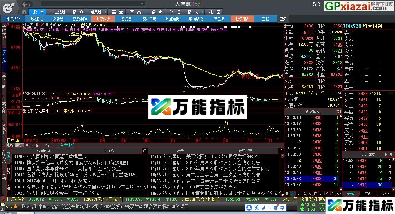 比率指标 阴阳量统计指标 大智慧副图指标 源码 贴图 EA-万能指标公式