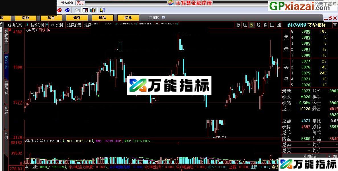 伞户监控 大智慧指标 源码 贴图