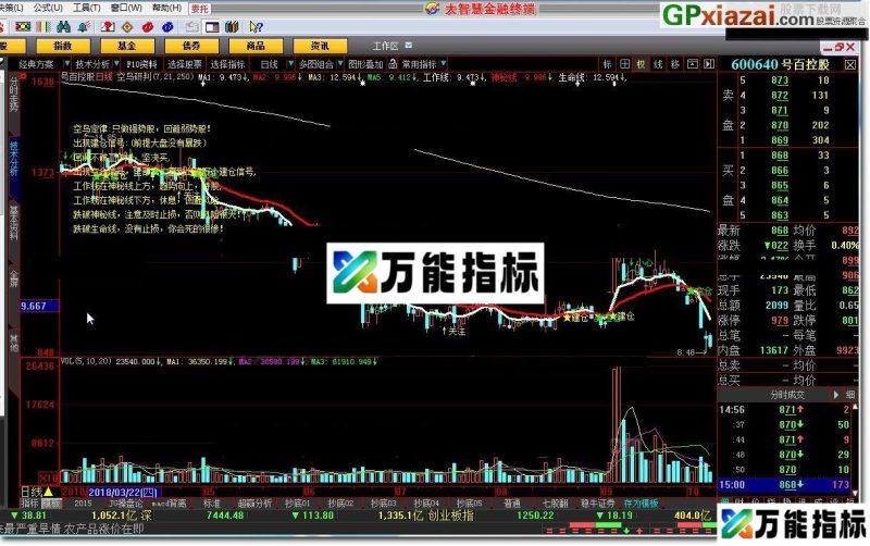 空鸟研判 大智慧L2指标 贴图 欢迎一起找买卖点 EA-万能指标公式