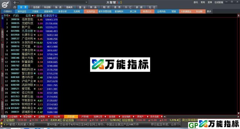 大智慧机单因子分笔 大智慧排序指标 源码 贴图 EA-万能指标公式