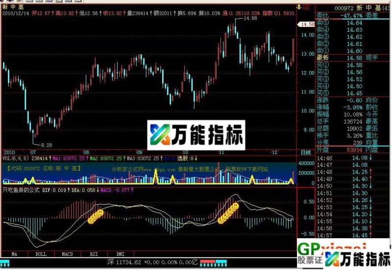 只吃鱼身的公式-飞狐版本 EA-万能指标公式