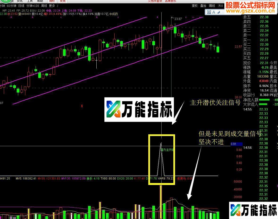 通达信★★★黑马主升浪/抓补涨行情(指标副图源码）送上【实战精品】