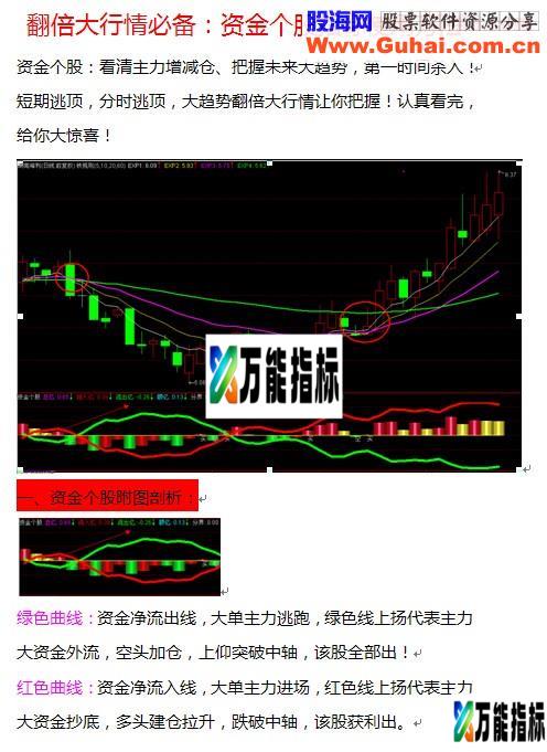 资金个股指标 使用方法 翻倍大行情必备-万能指标公式