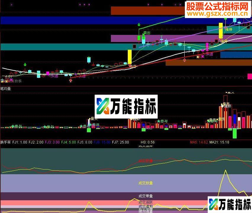 通达信笔均量柱状图源码