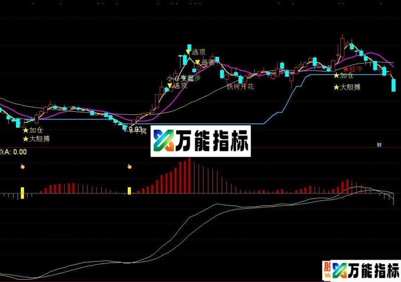 通达信大胆搏+启动点(公式主图副图 K线图)-万能指标公式