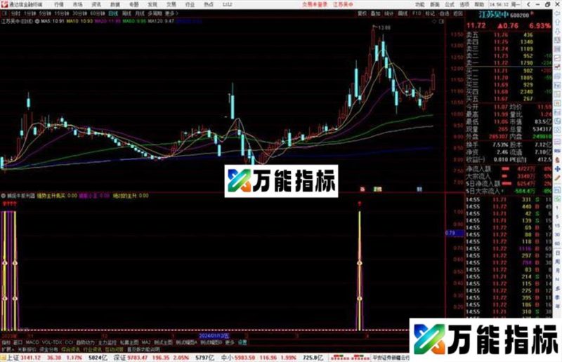 通达信捕捉牛股利器指标公式源码黄紫信号重叠出现钱袋介入 EA-万能指标公式