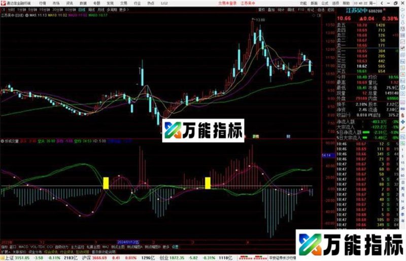 通达信好成交量指标公式源码副图出现黄柱关注 EA-万能指标公式