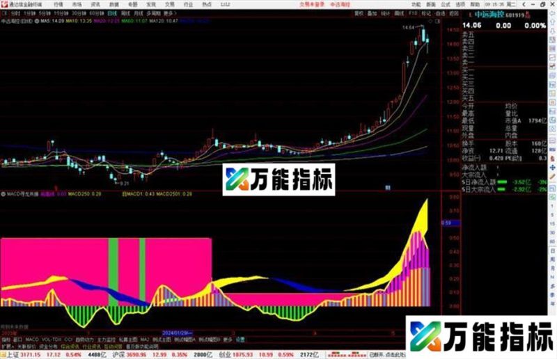 通达信MACD寻龙共振副图指标源码 EA-万能指标公式