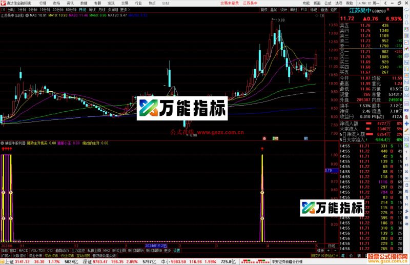 通达信捕捉牛股利器指标公式源码黄紫信号重叠出现钱袋介入-万能指标公式