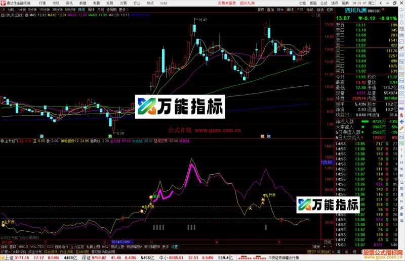 通达信主升起飞指标公式源码副图-万能指标公式
