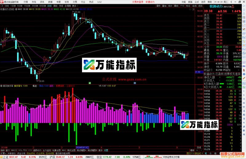 通达信真实换手率指标公式源码副图-万能指标公式
