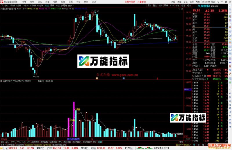 通达信倍量过前五指标公式源码-万能指标公式