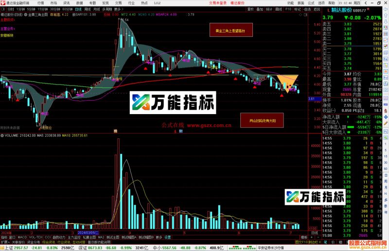 通达信金黄三角主图指标公式源码副图-万能指标公式