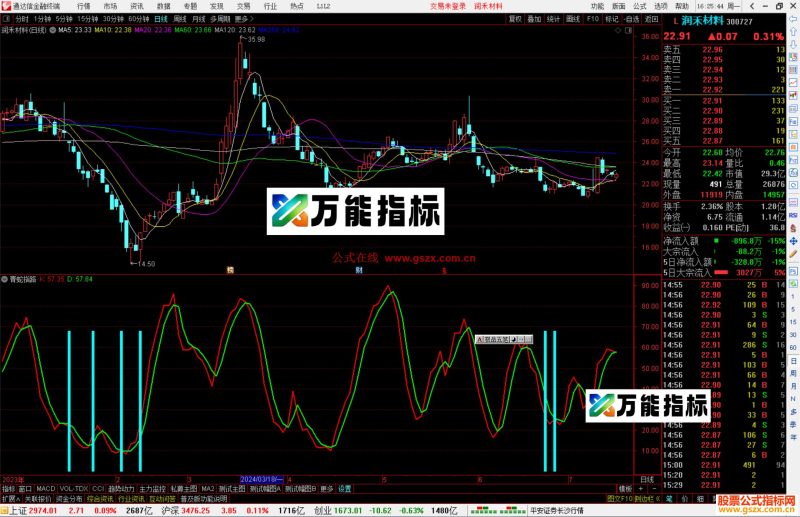 通达信青蛇指路副图,KDJ修改 指标源码分享源码-万能指标公式
