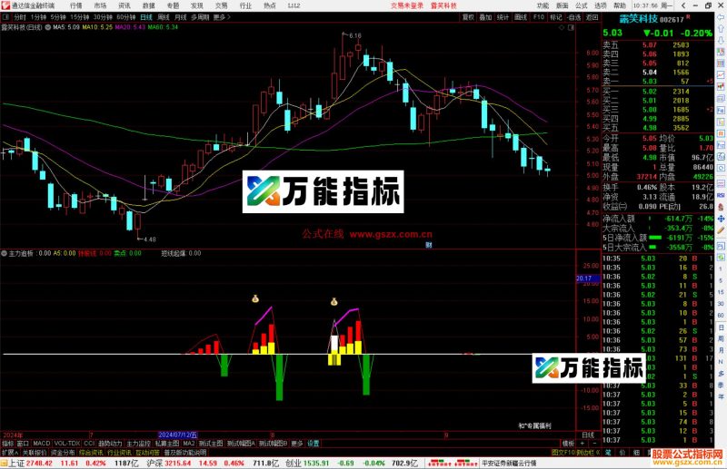 通达信主力追板，出现紫色线源码才考虑-万能指标公式