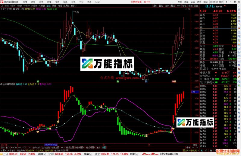 通达信金钻精品短线指标公式源码副图-万能指标公式