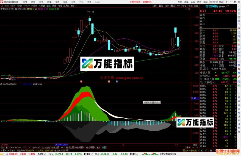 通达信MACD峰顶峰谷指标公式源码副图-万能指标公式