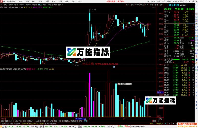 通达信倍量大阴副图指标源码-万能指标公式