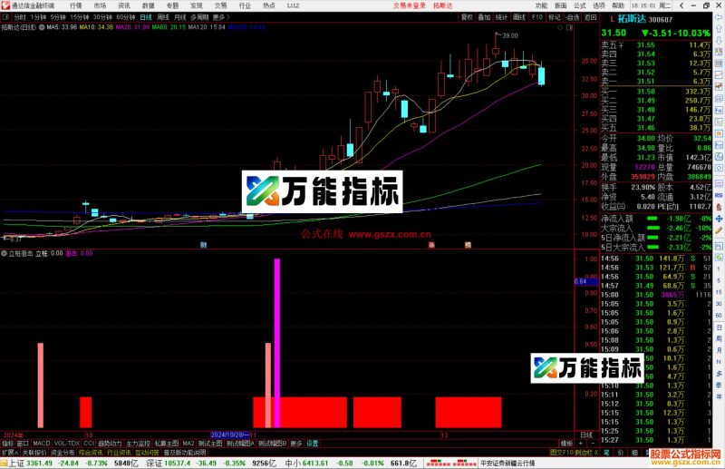 通达信立桩狙击指标公式源码副图-万能指标公式