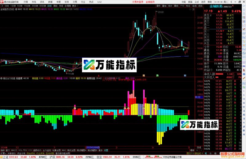 通达信强庄主力控盘指标公式源码副图-万能指标公式