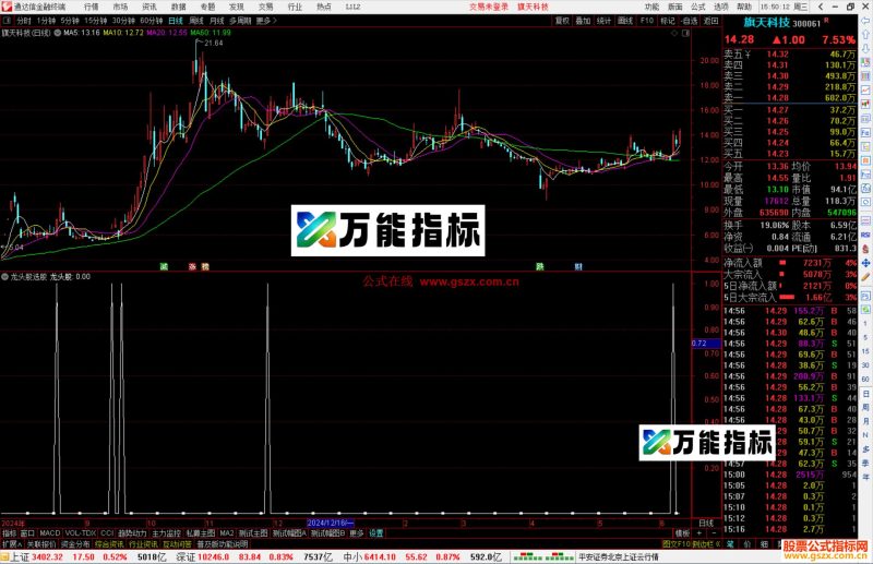 通达信龙头股选股指标公式源码副图-万能指标公式