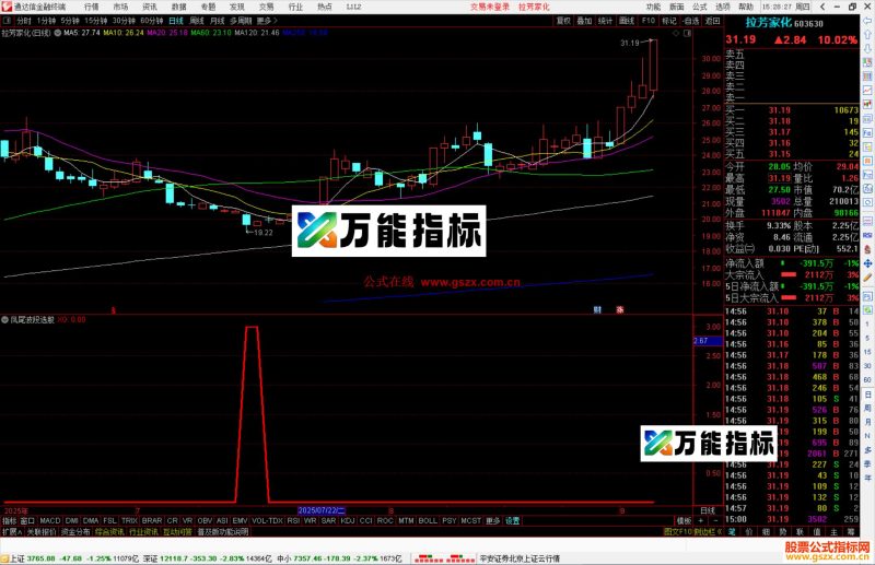 通达信凤尾波段选股指标公式副图源码-万能指标公式