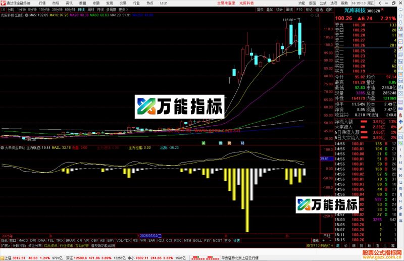 通达信大单资金异动指标公式副图源码-万能指标公式
