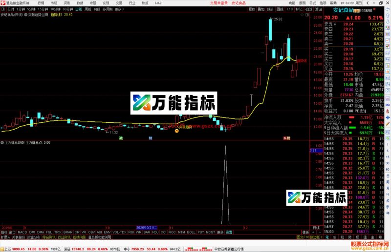 通达信主力建仓点选股指标公式副图源码-万能指标公式