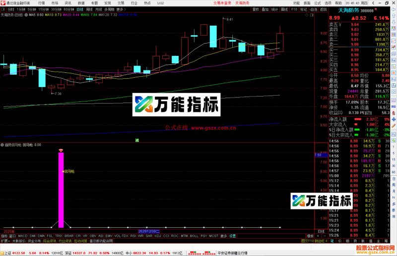 通达信趋势回马枪指标公式副图源码-万能指标公式
