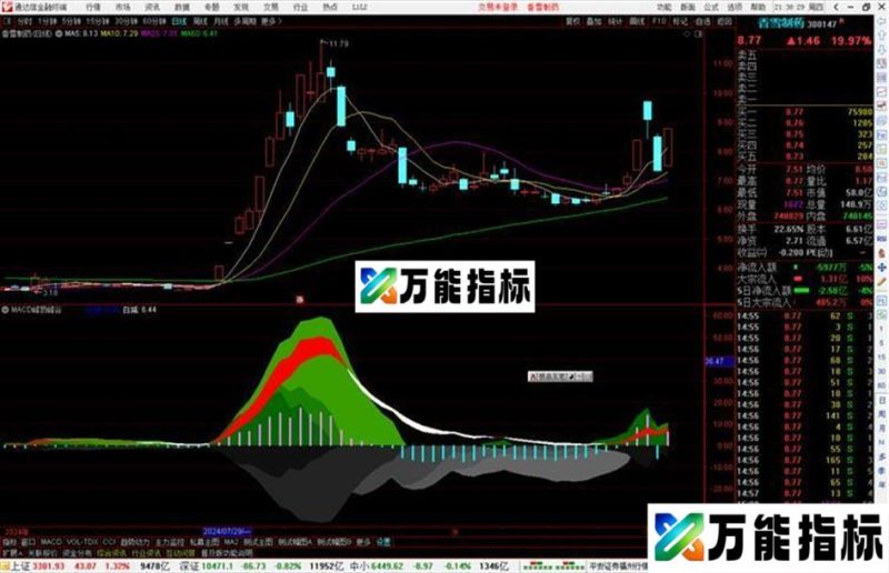 通达信MACD峰顶峰谷指标公式源码副图 EA-万能指标公式