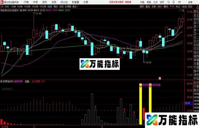 通达信〖彩带控盘〗吸筹买点副图+选股公式 EA-万能指标公式